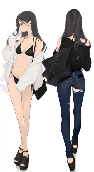 Full-zip denim girl [Original]