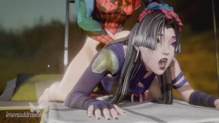 Psylocke’s Victory Celebration With Spider-Man [imenaddrawake]