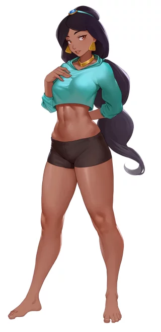 Jasmine Stunning in Cropped Hoodie & Spats [Aladdin]