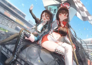 Race Queens Aris and Rio (Eshineko)