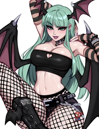 Goth Morrigan [Darkstalkers] by BlushySpicy