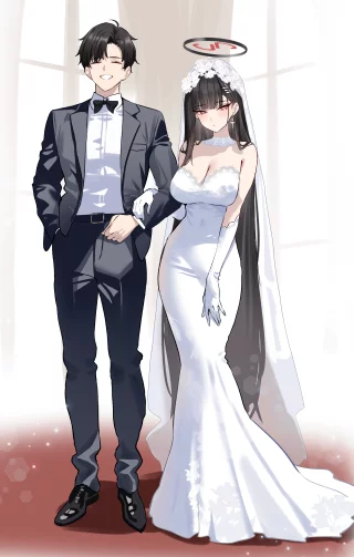 Rio and Sensei on their wedding day (Shigure_S / ShiguShigu90)