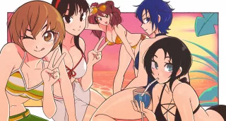 [M4A] After saving the world, there was no better way for the Persona 4 gals to celebrate than by going to the beach and swapping and sharing all the well endowed studs they could get their hands on