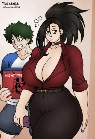 Busty sugar mama Momo gets Deku a present (Lanza) [My Hero Academia]