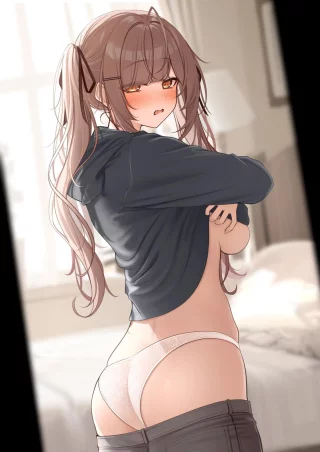 Peeking on her changing