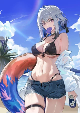 Galbrena at the beach (Maanu) [Wuthering Waves]