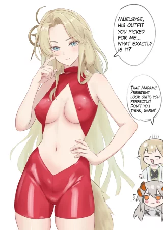 Kristen got a new Halloween costume (ft. Muelsyse, Saria) (@Runyosfw)