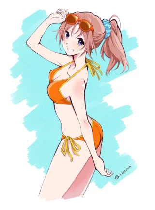 Natsuki in orange bikini (おこげせん) [Hibike! Euphonium]