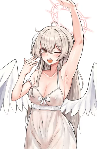 Kirifuji Nagisa in nightgown (qualthis197) [Blue Archive]