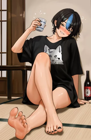Tipsy tomboy Shiragi\'s gaze (Nihu) [Original Character]
