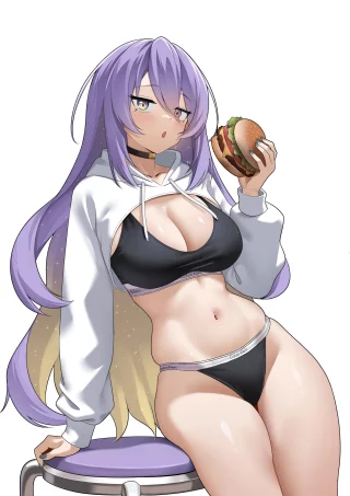 Moona eating Borgar [Hololive]