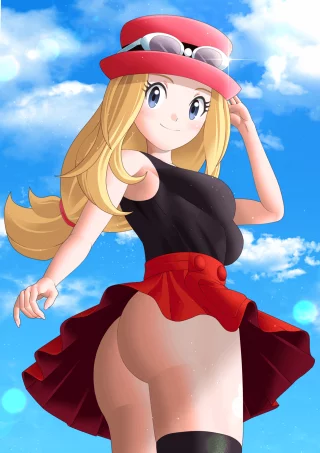 Serena revealing skirt [Pokémon XYZ]