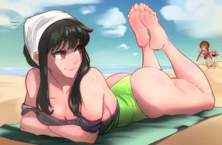 Yor needs some lotion at the beach [Spy x Family]