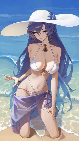 Cantarella in bikini and sarong (lamidraws)