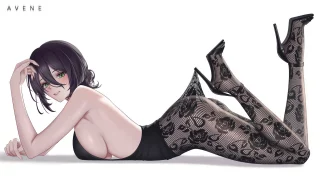 Reze in lace pantyhose (Avene)
