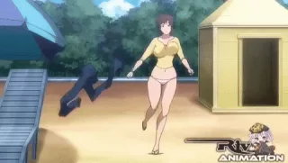 It was crazy hot how Masane stripped in front of her son and daughter on the beach like that [Witch Blade]