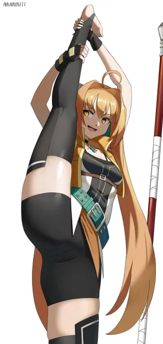 Estelle Doing a Standing Split [Legend of Heroes]