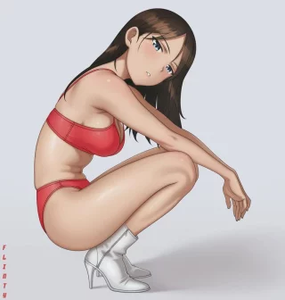 Nonna Posing in Buruma & High Heel Boots [Girls und Panzer]