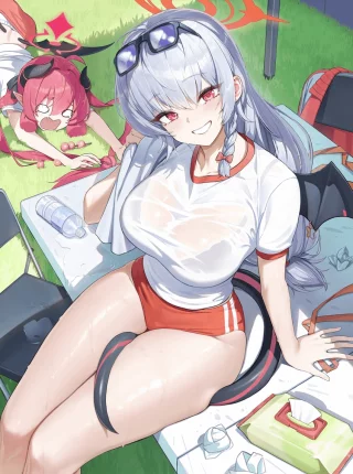 Beautiful Sweaty Haruna in Buruma [Blue Archive]