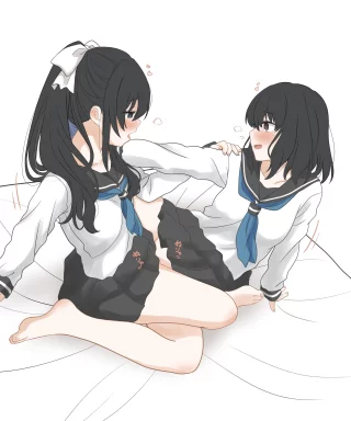 2 students scissoring in sailor uniforms [OC]