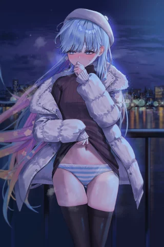 Flashing her panties