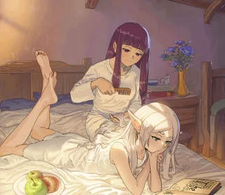 Combing Frieren\'s Hair