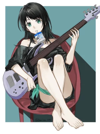 Umiri with her bass [BanG Dream!] (Bailian405)