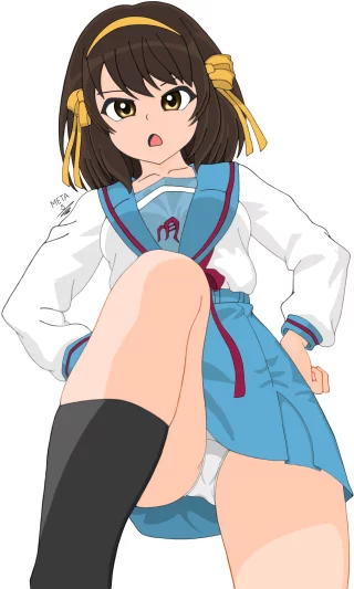 A drawing of Haruhi. (My art)