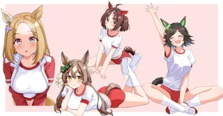 Narita Top Road, Satono Diamond, Gran Alegria & Winning Ticket in Buruma [Umamusume]