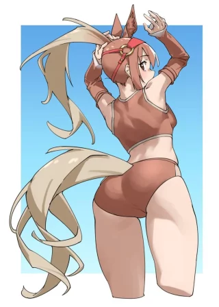 Chestnut Thoroughbred from Behind [Kemono Friends]