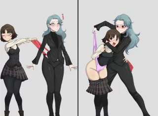 [TF4F/FF] Whenever Makoto takes me to her place for a date, Sae bullies her really intensely- humiliating her, degrading her, just putting her down, all while looking me directly in the eyes for some reason? Or at my noticeably tiny bulge... I try not to laugh, but its kinda funny... and hot?