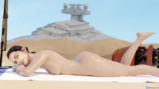Rey sunbathing on Jakku (Nemesis_3d)