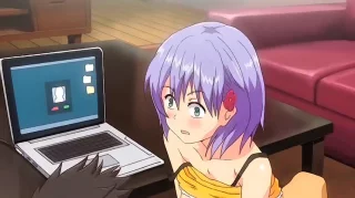 Sneaky hentai sex while on live webcam and phone