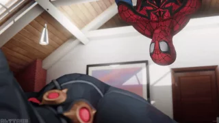 Black widow fucked in ass by Spiderman, 3d anal sex video