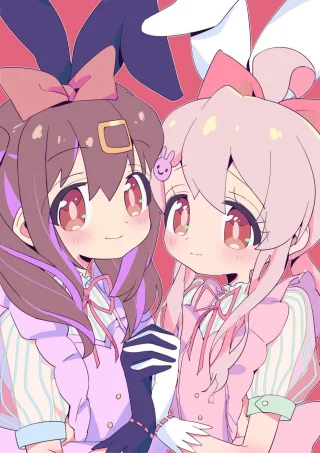 Mihari and Mahiro bunnies [Onimai] (mochikaga_)