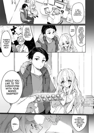 [Kurimoti Tiduru] Body Swapped Husband and Wife Baby-Making Sex!