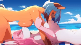 Michiru and Nazuna 69 Breast Sucking [Brand New Animal] (Viejillox)