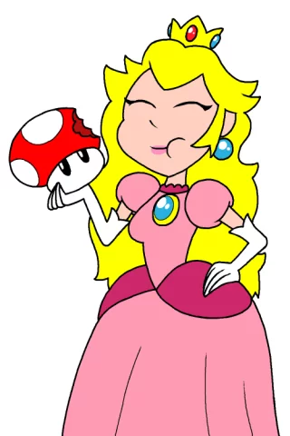Princess Peach huge oppai mushroom tease
