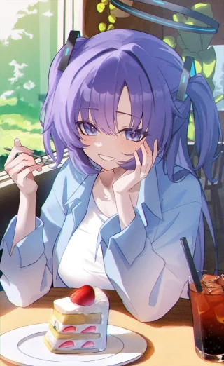 Happy Birthday Yuuka with cake and drink (seori_0u0)