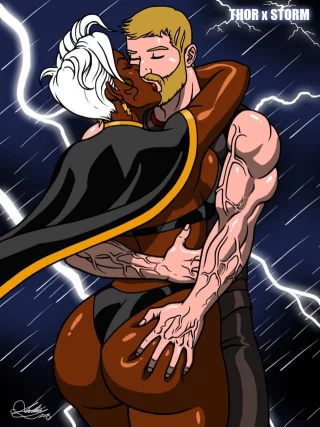 Storm and Thor making out. (Kaywest)