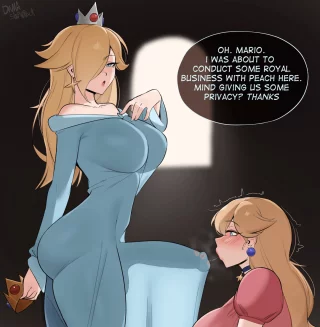 Peach sucking on Rosalina through her dress (Dama Shipwreck)