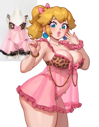 Princess Peach in new lingerie (rizdraws)