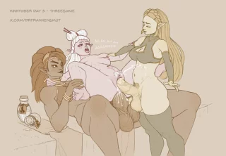 Three of my favourite Zelda girls enjoying a new elixir (DrFrankensmut)