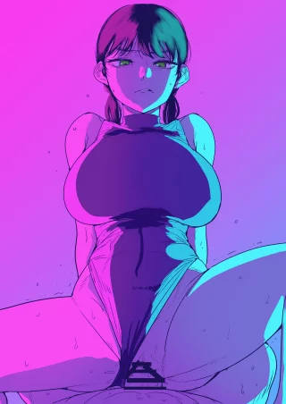 Asa riding, lineart by Kaiman_800, colored by me