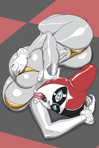 Harley and her golden bikini(Artist AnythingGoes)