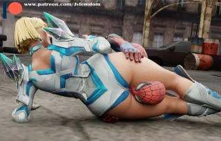 Emma frost reverse headscissors Spider-Man! (Jvfemdom) [Marvel]