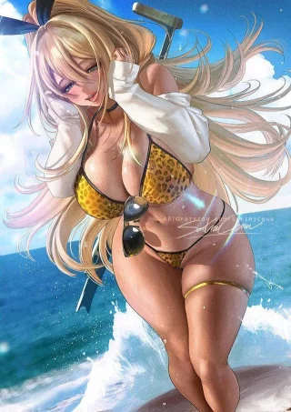 Rupee at the Beach (SakimichanArt) [Nikke]