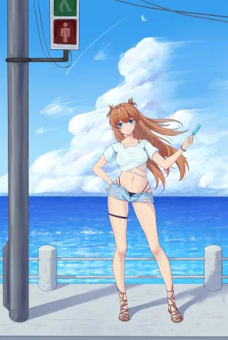 Seaside Asuka [Neon Genesis Evangelion] (阿强像风又像云)