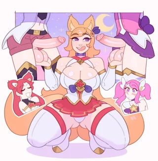 Star Guardians Free time activities, Ahri X Jinx and Lux. [League Of Legends] (SplashBrush)
