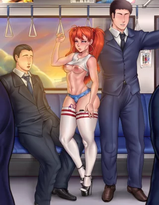 Asuka on the train [Neon Genesis Evangelion] (legoman and shunori)